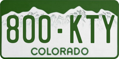 CO license plate 800KTY