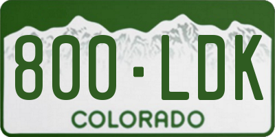 CO license plate 800LDK