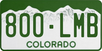 CO license plate 800LMB