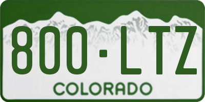 CO license plate 800LTZ