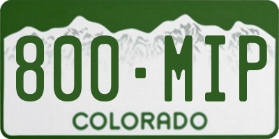 CO license plate 800MIP