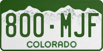 CO license plate 800MJF