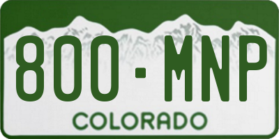 CO license plate 800MNP