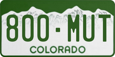 CO license plate 800MUT