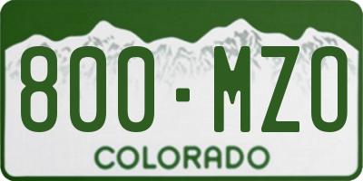 CO license plate 800MZO