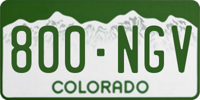 CO license plate 800NGV