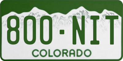CO license plate 800NIT
