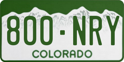 CO license plate 800NRY