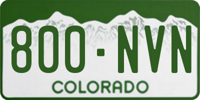 CO license plate 800NVN