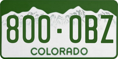 CO license plate 800OBZ