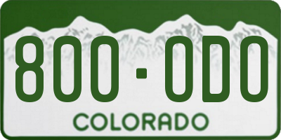 CO license plate 800ODO