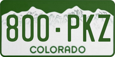 CO license plate 800PKZ