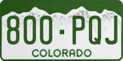 CO license plate 800PQJ