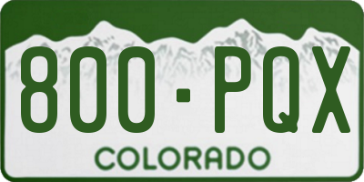 CO license plate 800PQX