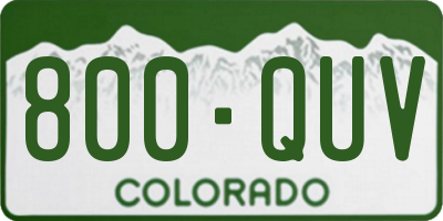 CO license plate 800QUV
