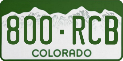 CO license plate 800RCB