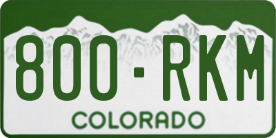 CO license plate 800RKM