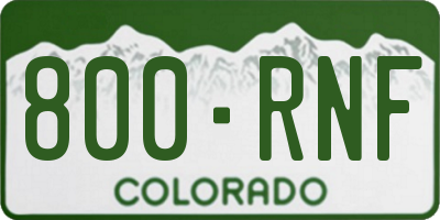 CO license plate 800RNF