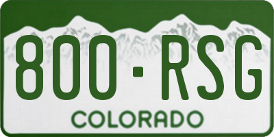 CO license plate 800RSG