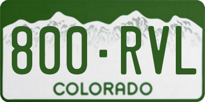 CO license plate 800RVL