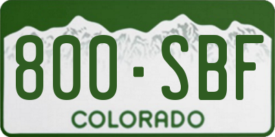 CO license plate 800SBF