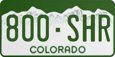 CO license plate 800SHR
