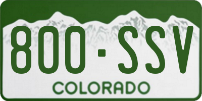 CO license plate 800SSV