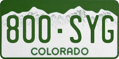 CO license plate 800SYG