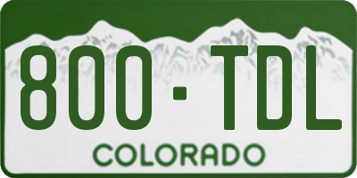 CO license plate 800TDL