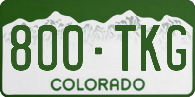 CO license plate 800TKG