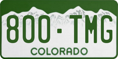 CO license plate 800TMG