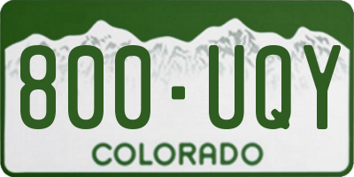 CO license plate 800UQY
