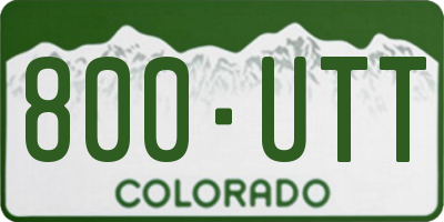 CO license plate 800UTT
