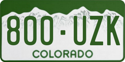 CO license plate 800UZK