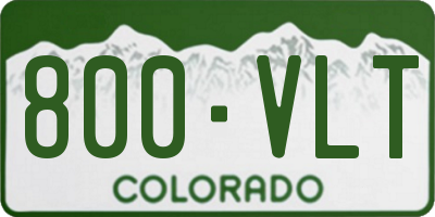 CO license plate 800VLT