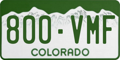 CO license plate 800VMF