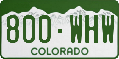 CO license plate 800WHW