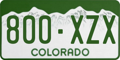 CO license plate 800XZX