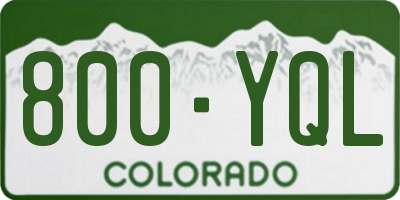 CO license plate 800YQL