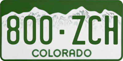 CO license plate 800ZCH