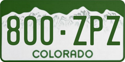 CO license plate 800ZPZ