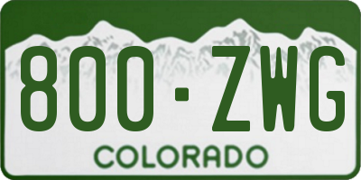 CO license plate 800ZWG
