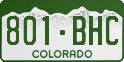 CO license plate 801BHC