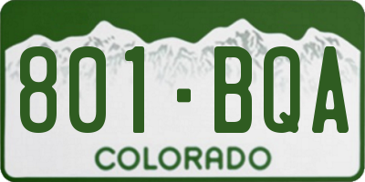 CO license plate 801BQA