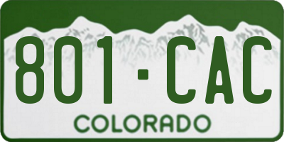 CO license plate 801CAC