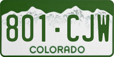 CO license plate 801CJW