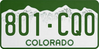 CO license plate 801CQO