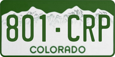 CO license plate 801CRP