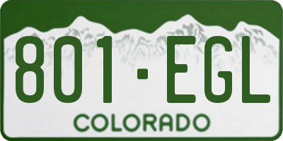 CO license plate 801EGL