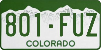 CO license plate 801FUZ